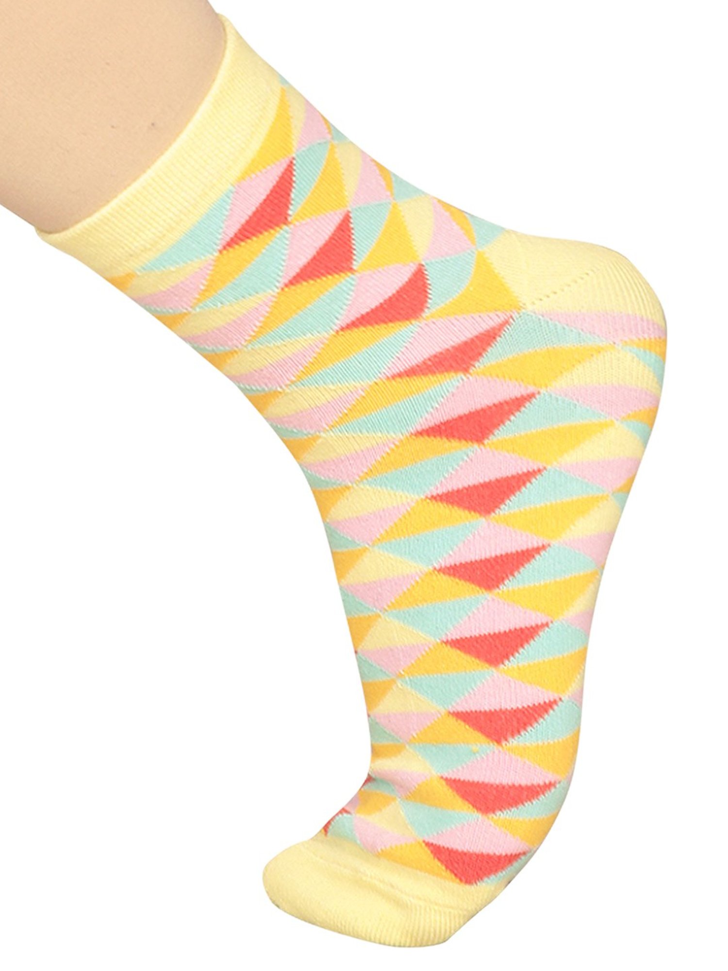 Bodycare Pink & Yellow Printed Socks (Pack Of 2)