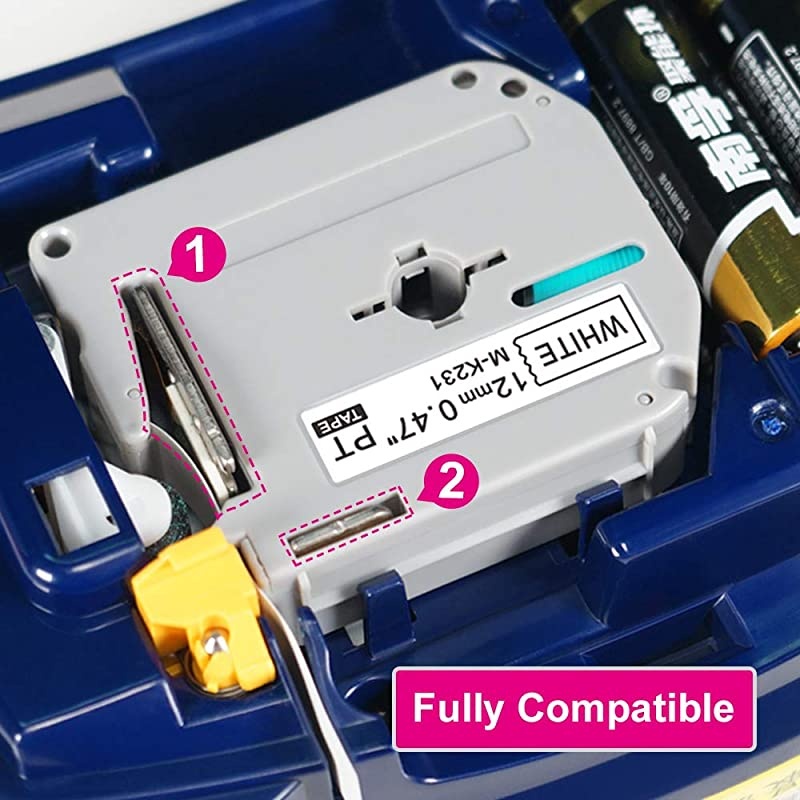 Compatible Label Tape Replacement for Brother Ptouch M-Tape M231 M-K231 MK231(12mm) 0.47Inch x (8m)26.2 Feet, Black on White Work with Ptouch PT-M95 PT-90 PT70 PT-65 PT85 4 Pack