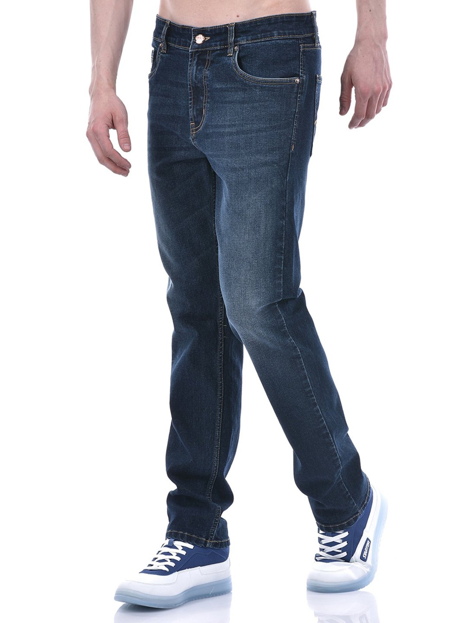 NUMERO UNO Blue Slim Fit Lightly Washed Jeans