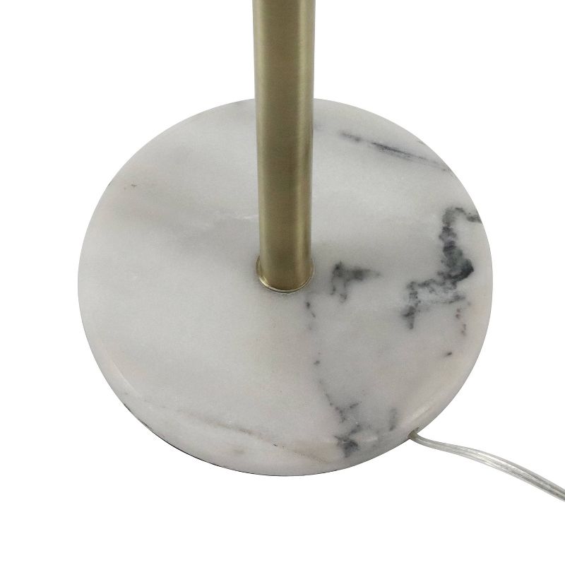 62" 2 Light Marble Morris Base Floor Lamp Brass - Decor Therapy