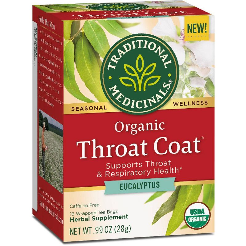 Traditional Medicinal Organic Throat Coat Eucalyptus Herbal Tea - 16ct