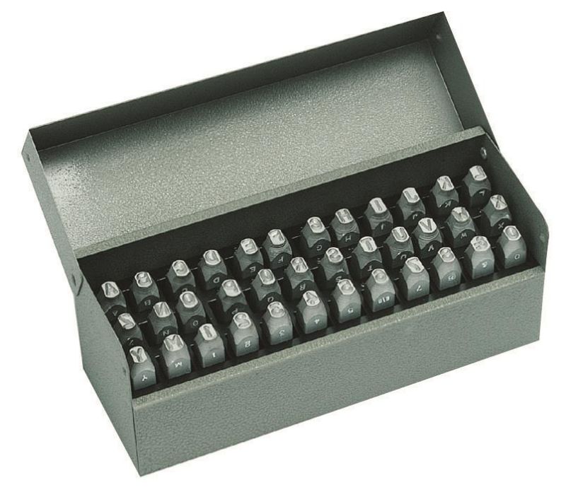 C.h. Hanson Letter and Number Set, 3/8", Steel  Steel  20627