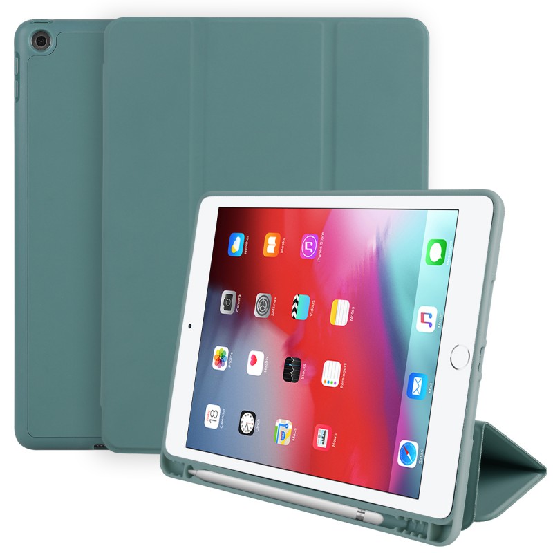 For IPad 10.2 Inch Case, Ultrathin Trifold PU Leather+Soft Silicone Stand Cover With Pencil Holder, Auto Sleep/Wake For IPad 8th 2020 / IPad 7th 2019 10.2 Inch