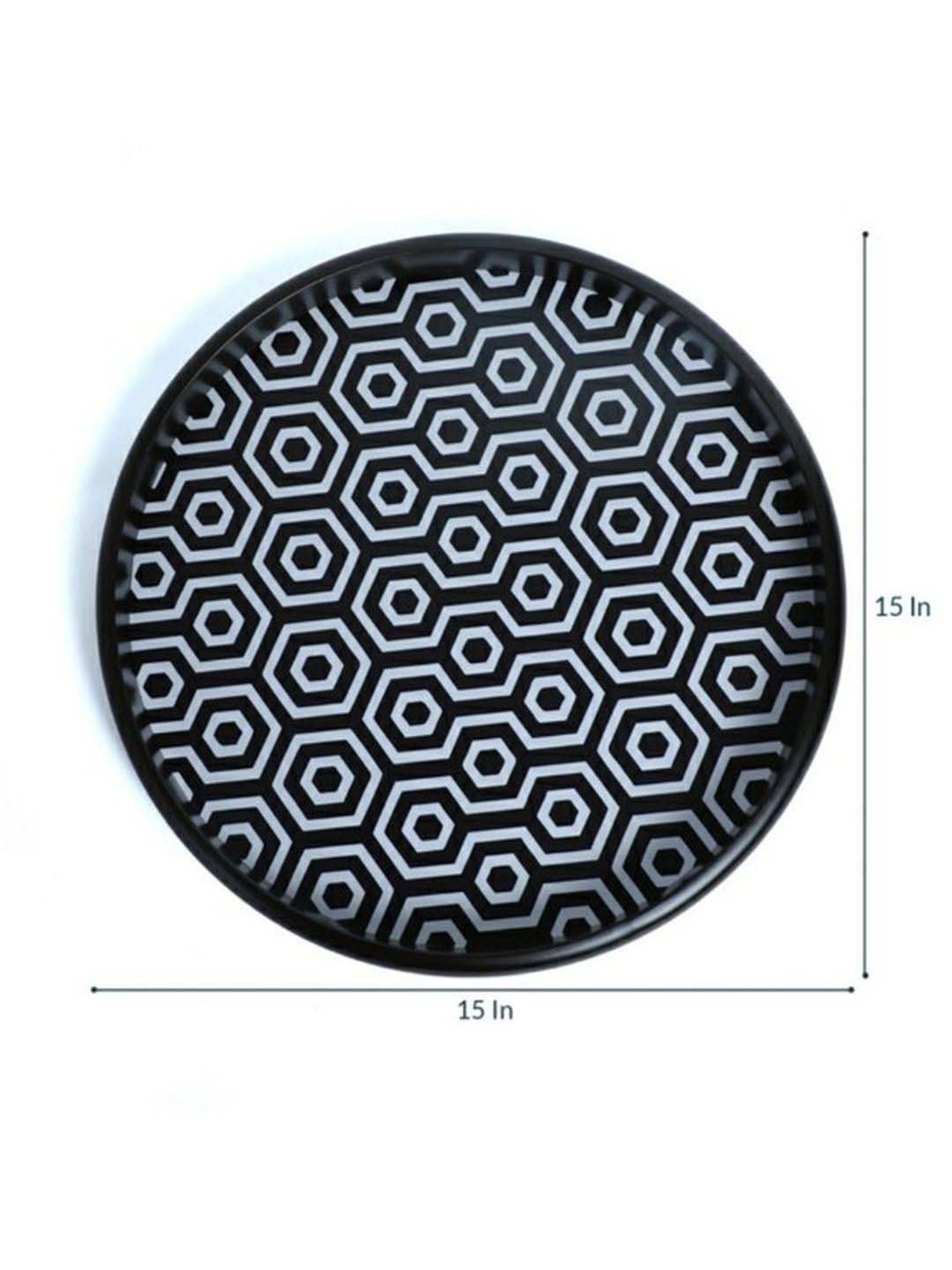 Crayton Black & White Round MDF Wall Hanging - Set of 1