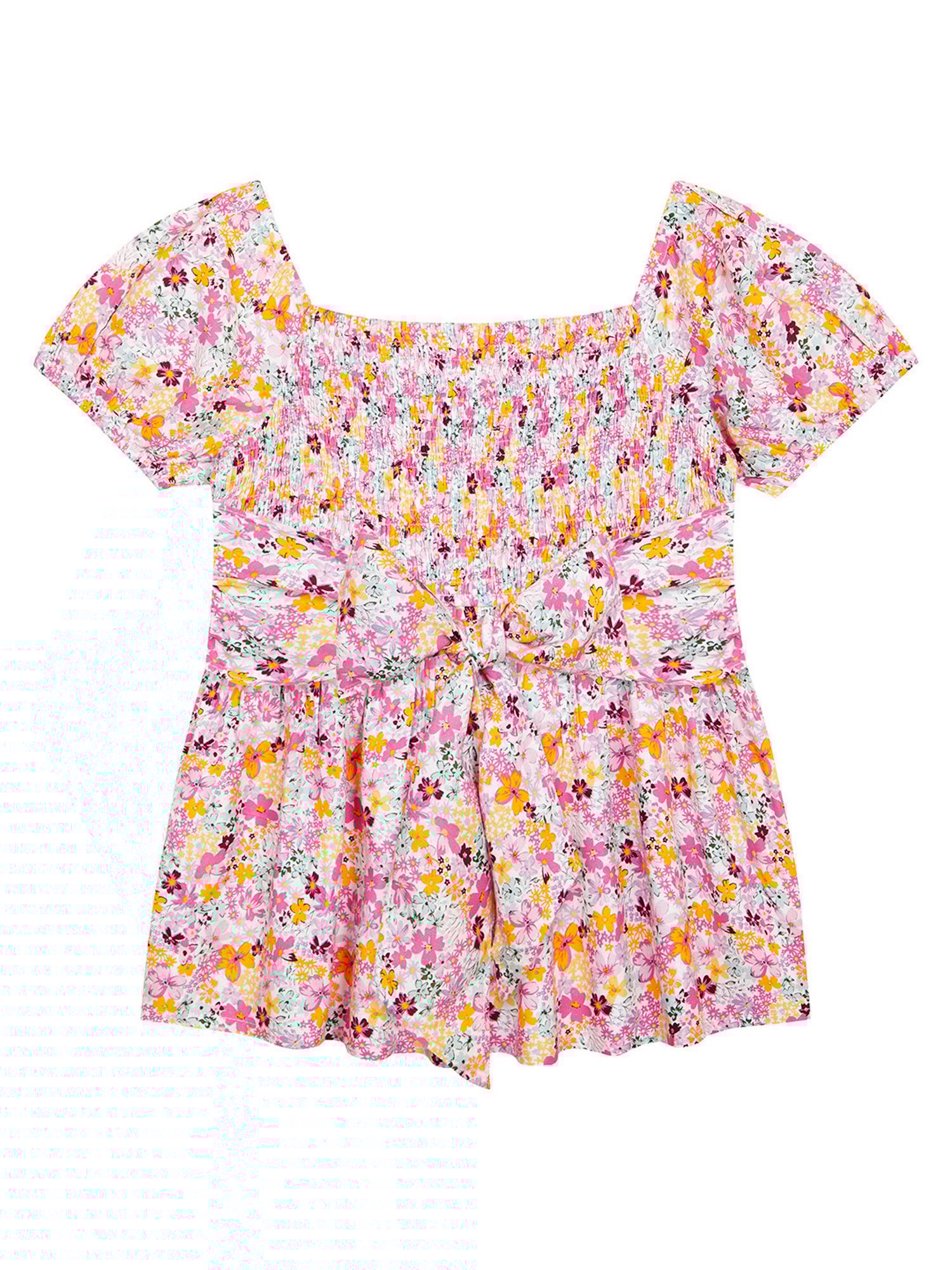 Budding Bees Kids Multicolor Floral Print Top