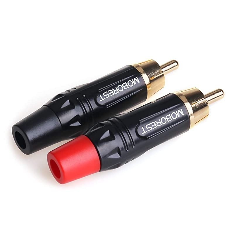 RCA Male Plug Adapter Audio Phono Gold Plated Solder 24K Gold Speaker Plugs RCA Jack Cable Connector AdapterRCA Male4pack