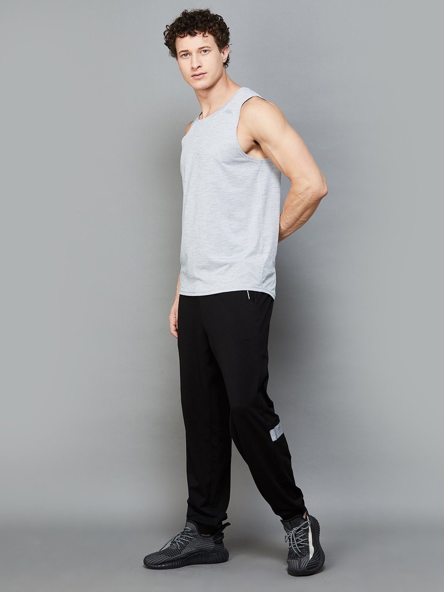 KAPPA Charcoal Regular Fit Sleeveless T-Shirt