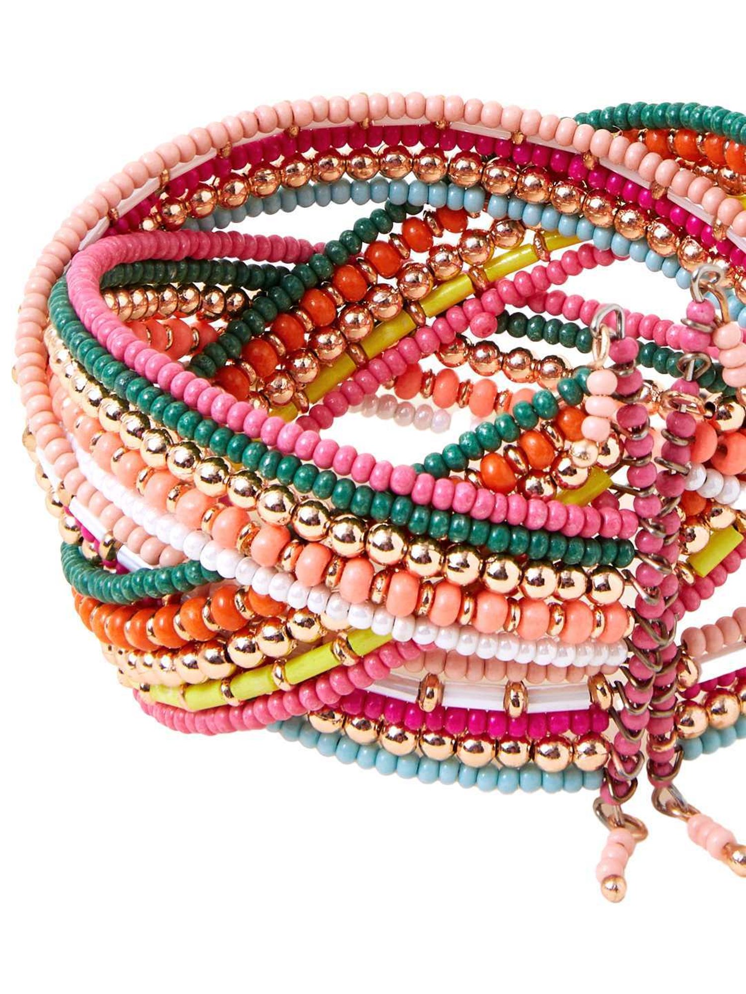Accessorize London Women's Multi Beaded Woven Cuff Bracelet
