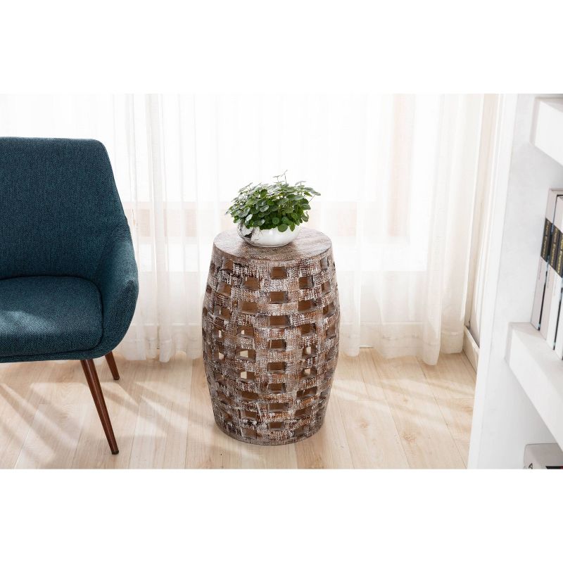 26" Hampton Side Table Weathered Walnut - Boraam