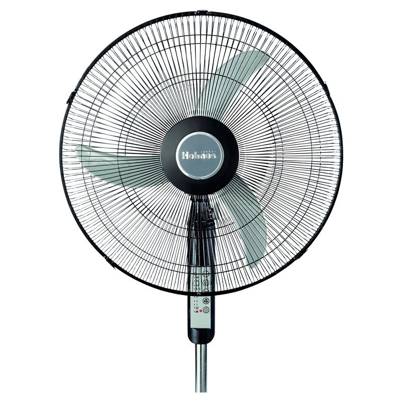 18" Oscillating Stand Fan with Remote Control Black - Holmes