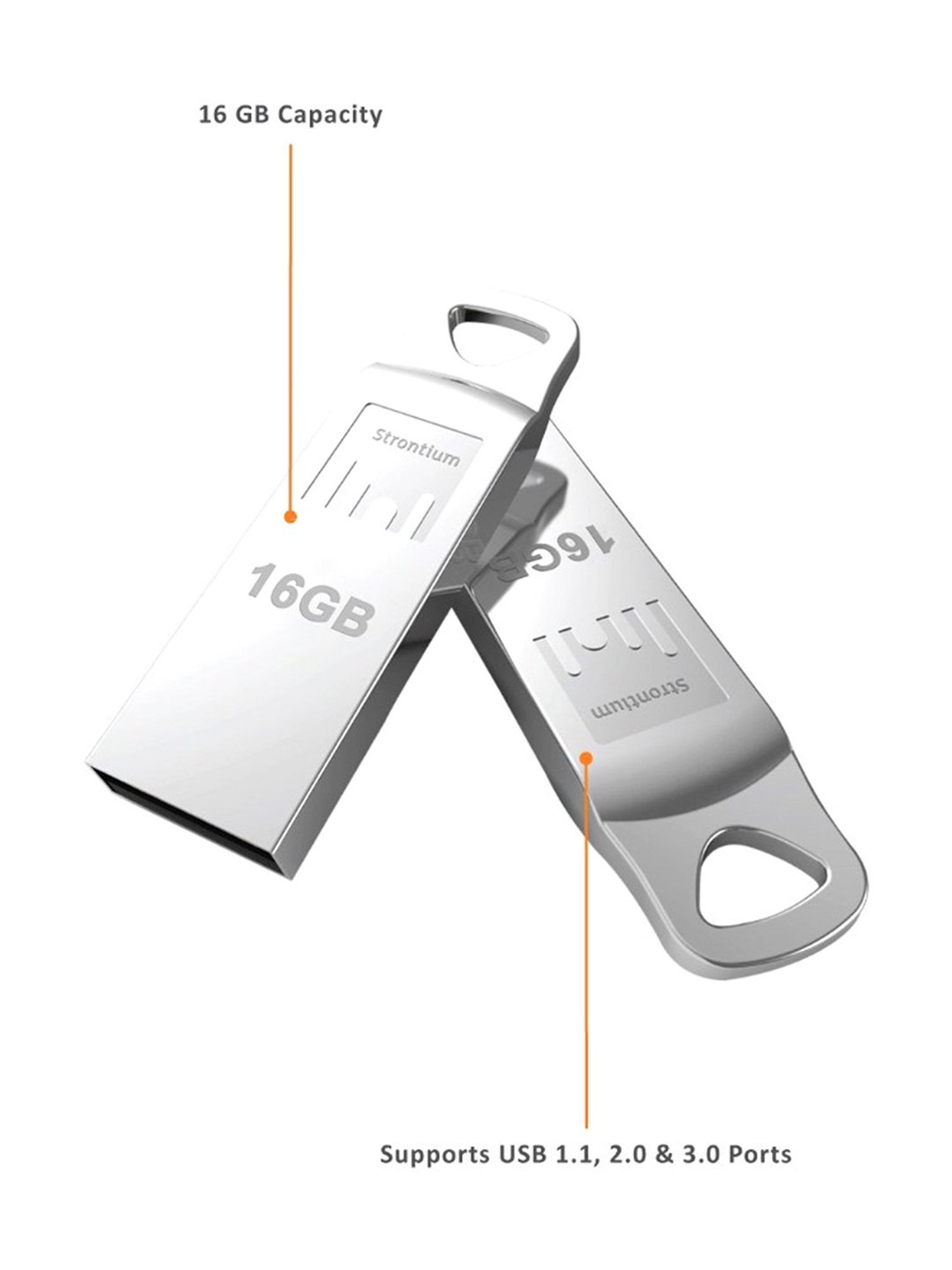 Strontium  SR16GSLAMMO 16 GB Pen Drive Silver