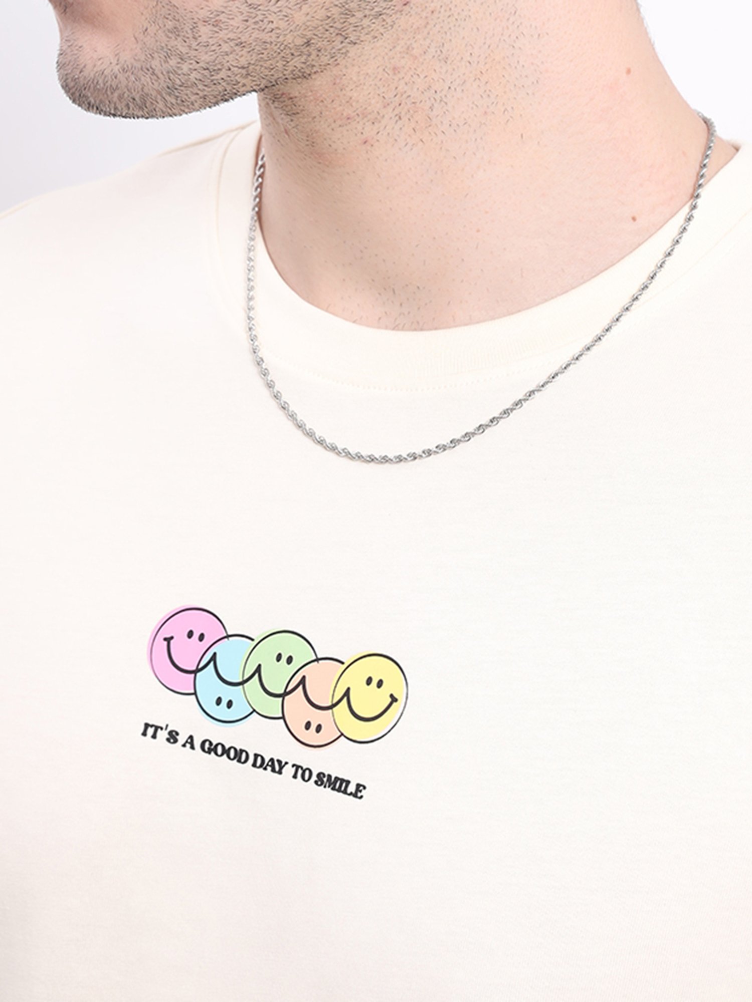 Lee Light Beige Comfort Fit Graphic Print Cotton Crew T-Shirt