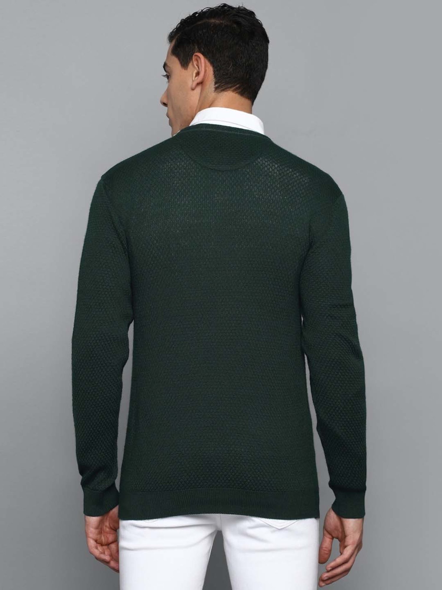 Allen Solly Green Regular Fit Sweater
