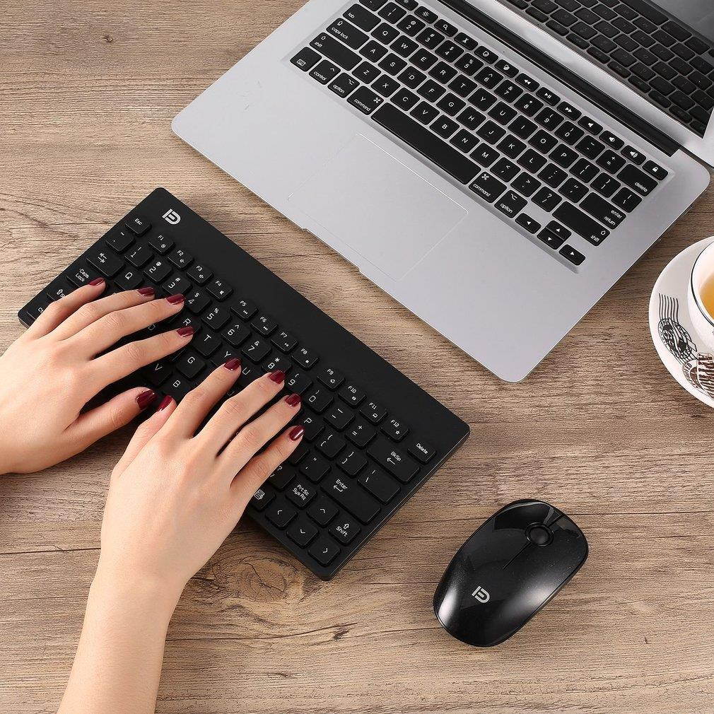 Forter Mini Wireless Keyboard Mouse Combo Set USB 2.4Ghz for Computer Desktop