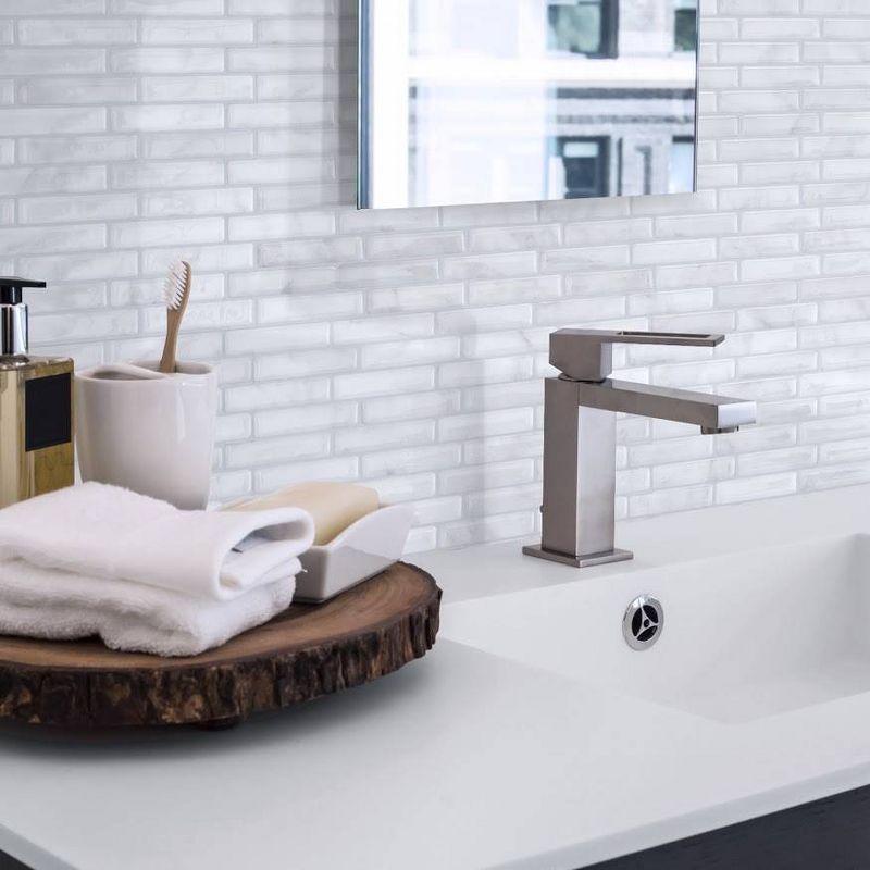 Smart Tiles 3D Peel and Stick Backsplash 4 Sheets of 10.20" x 9" Kitchen and Bathroom Wallpaper Milenza Bari