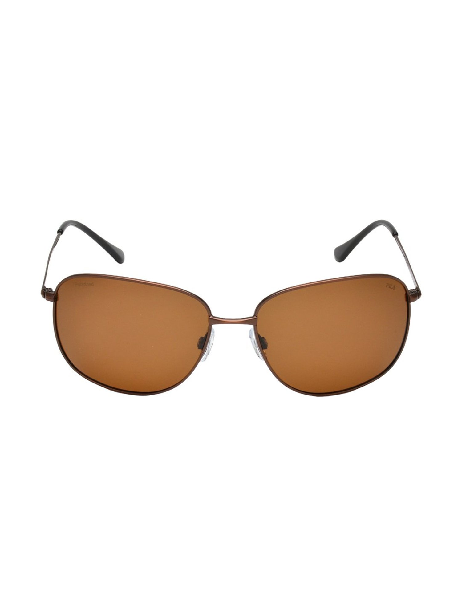 Fila Brown Polarized Rectangular Sunglasses for Men