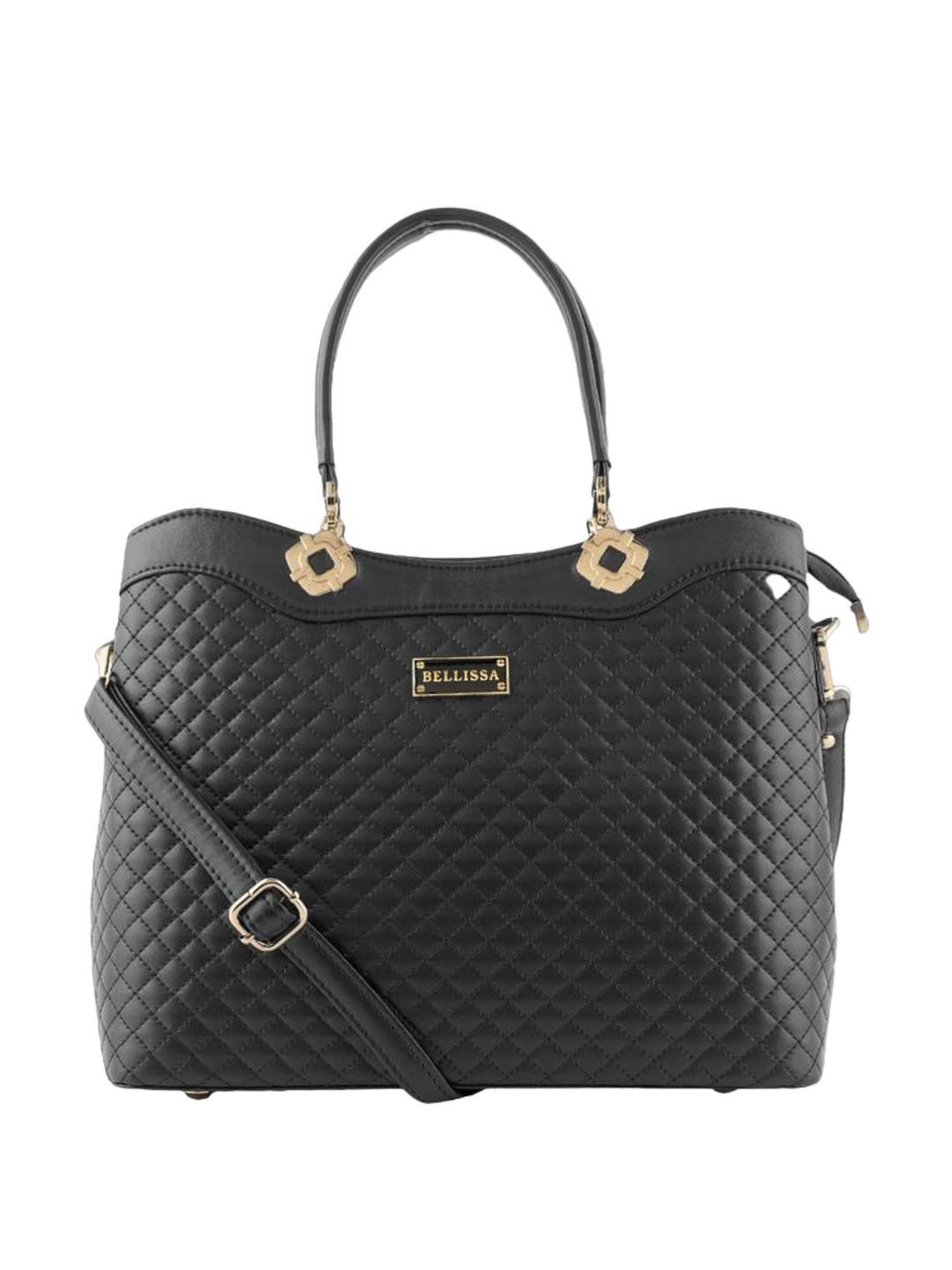 Bellissa Black PU Quilted Handbag