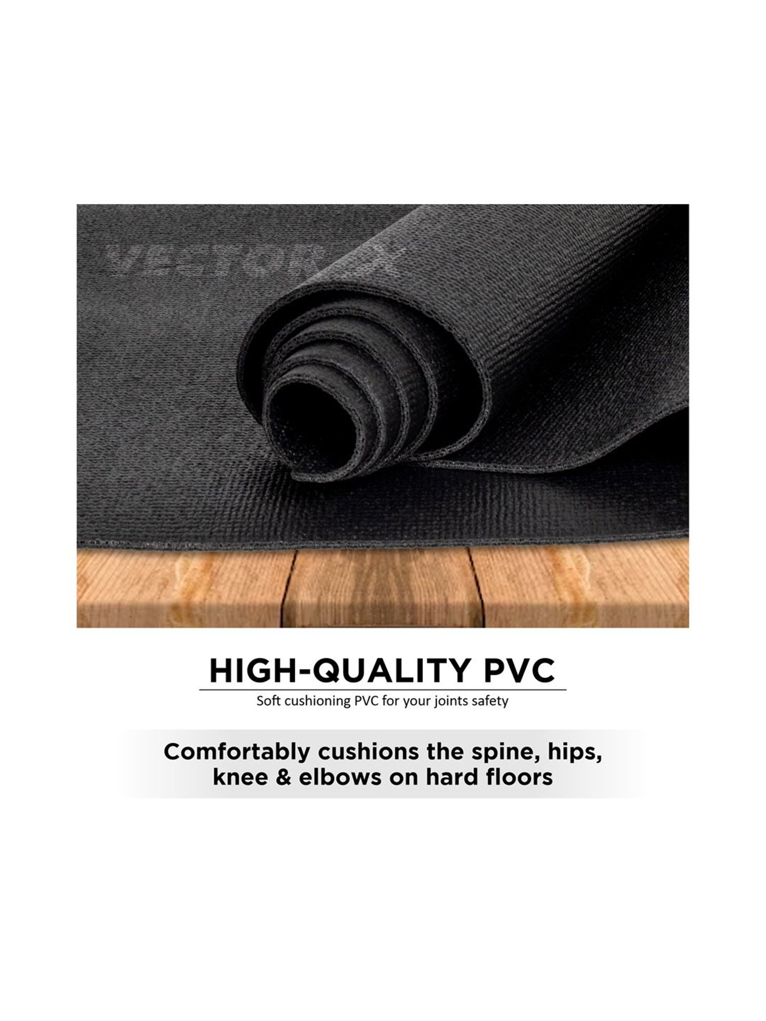Vector X Non-Toxic Phthalate Free Yoga Matt (Black) Size - 4MM