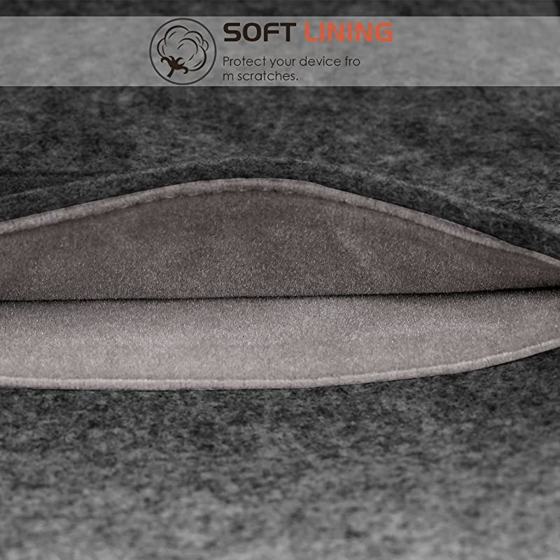 Sleeve Fits Kindle E-Reader, Protective Felt Cover Case Pouch Bag Fit with All-New Kindle 10th Gen 2019 / Kindle Paperwhite 10th Gen 2018 / Kindle(8th Gen, 2016) / Kindle Oasis 6 Inch, Dark Gray