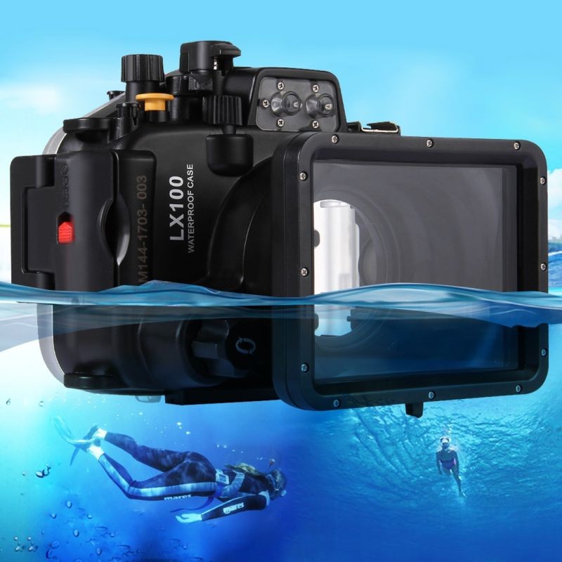 40m Underwater Depth Diving Case Waterproof Camera Housing for Panasonic LUMIX DMC-LX100 Black