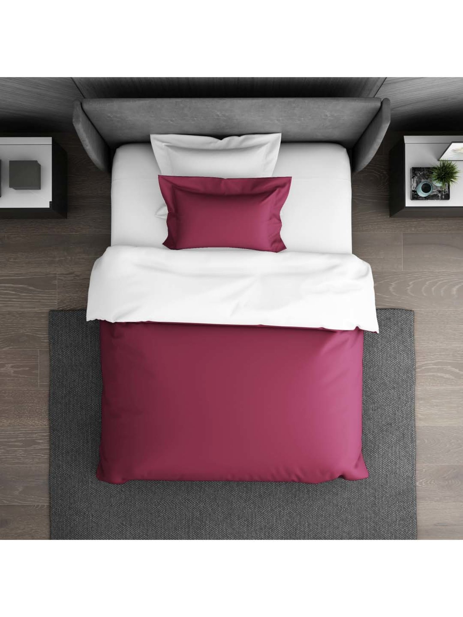 Spaces Hygro Maroon Cotton 300 TC Single Duvet Cover