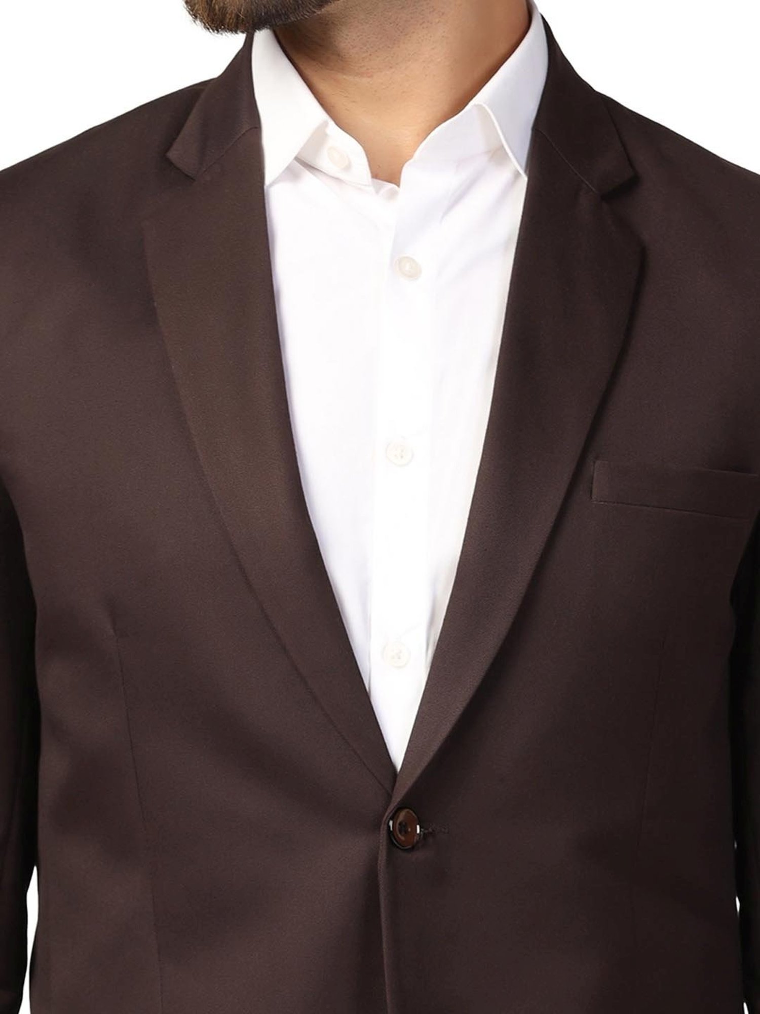 Raymond Brown  Slim Fit Printed Three Piece Suit