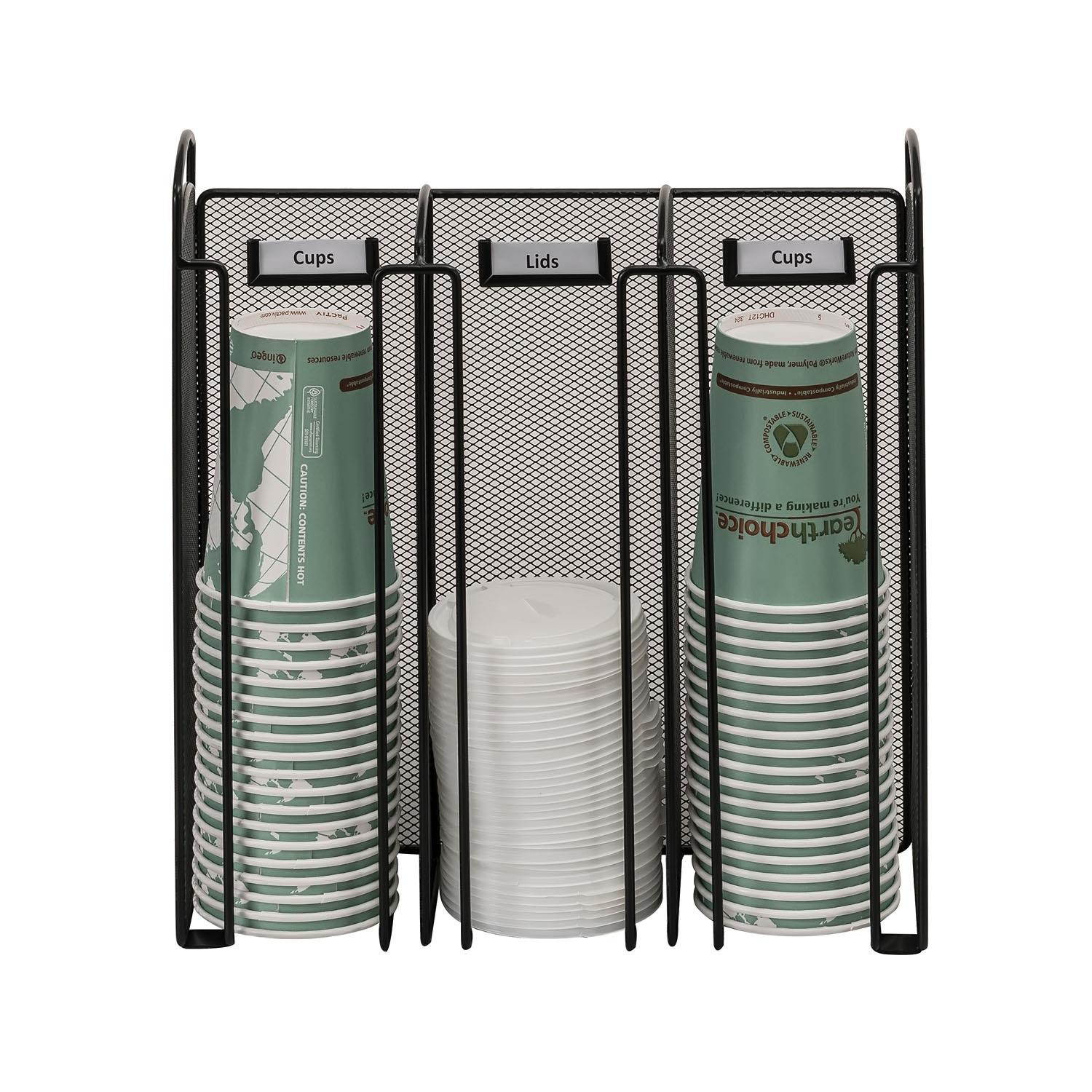 Safco Onyx Mesh Cup and Lid Holder, Black-BL