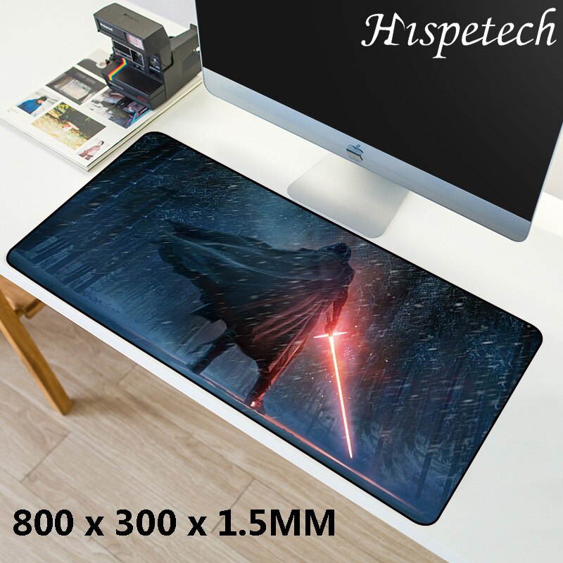 HISPETECH Star Wars Mouse Pad 800x300mm Large Mouse Pad Locking Edge Nature Rubber Computer Gaming Mousepad XL for PC Laptop Desktop