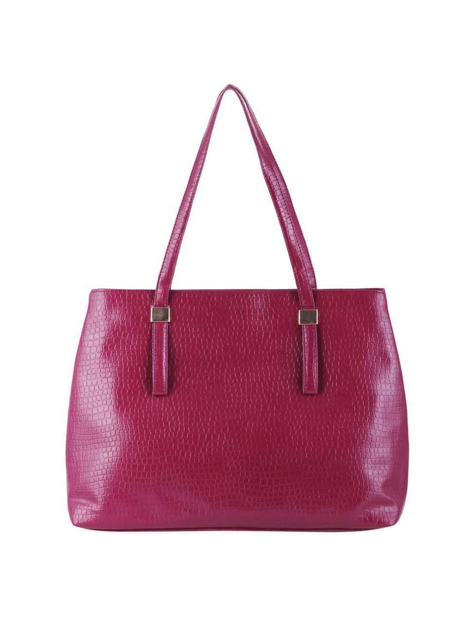 Toteteca Red Textured Medium Tote Handbag
