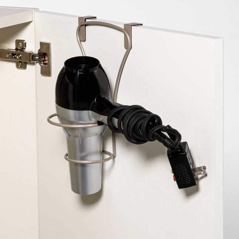 Curved Shower Caddy with Soap Tray Light Silver 24.15" - Elegant Home Fashions