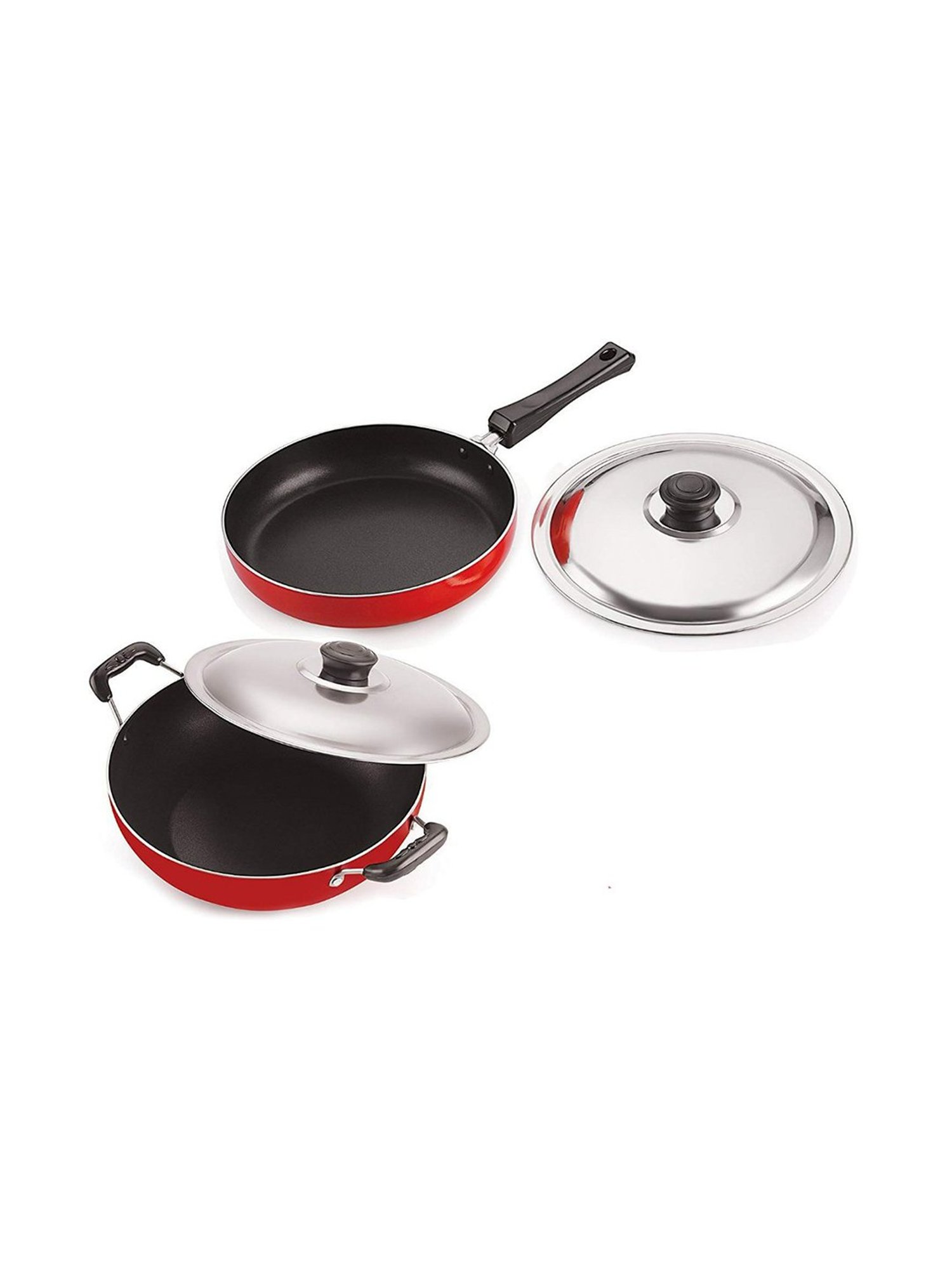 Nirlon Red Aluminium Cookware Combo Set of 2