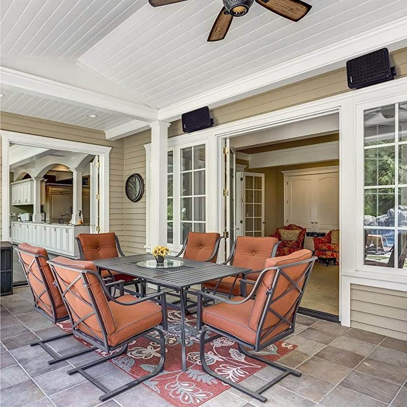 KB6 2Way Full Range Indoor Outdoor Speakers Pair | Weatherproof Speakers for Patio Sunroom Garage Poolside inHome | 65 inch woofer 2x5 inch Horn Tweeter | Quick Mounting System