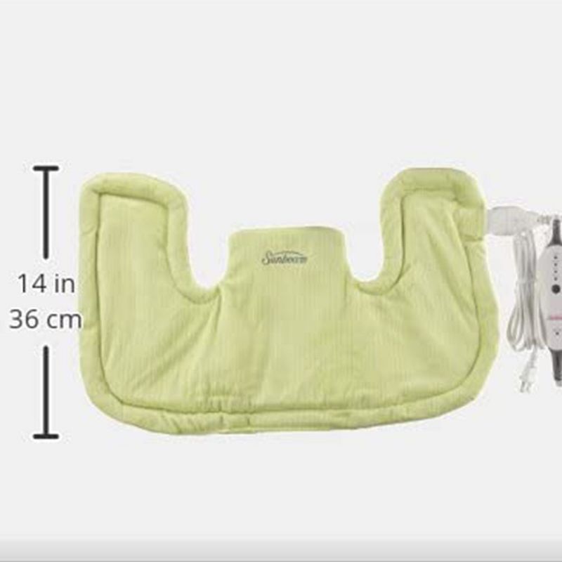 Sunbeam 885402RML4U Soothing Renue Heated Therapy Wrap Pad for Neck and Shoulder Pain Relief with 4 Heat Settings, Sage Green