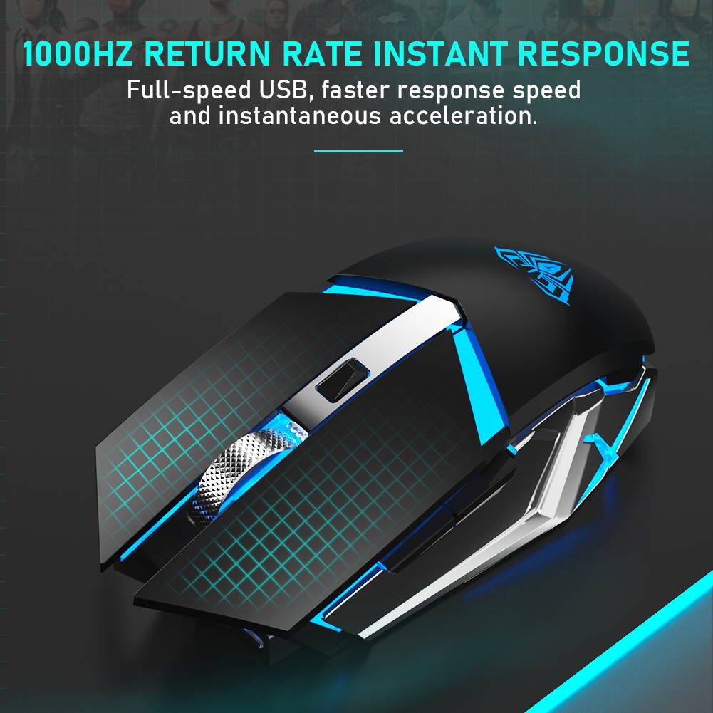 AULA SC400 Rechargeable 2.4G Wireless Gaming Mouse Cool Backlight and Greener charging design for laptop computer
