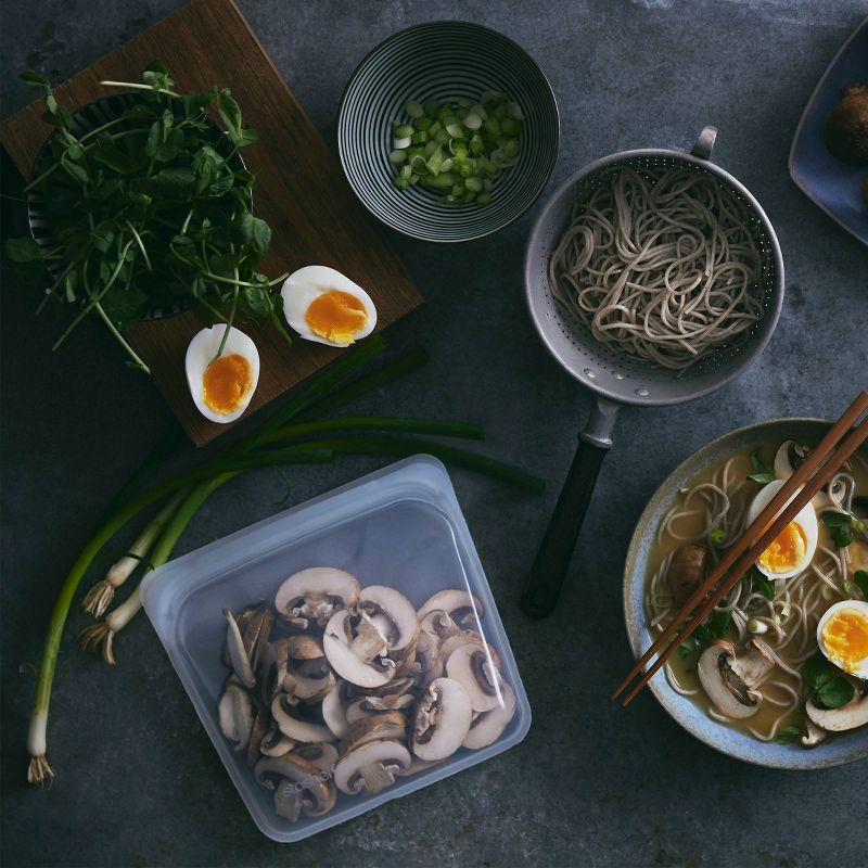 Stasher 2pk Reusable Platinum Silicone Bag - Clear & Ash