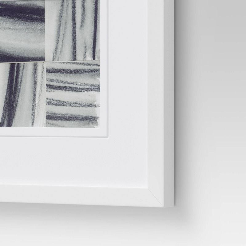 (Set of 2) 12" x 12" Framed Brushed Strokes Wall Art Gray - Project 62™