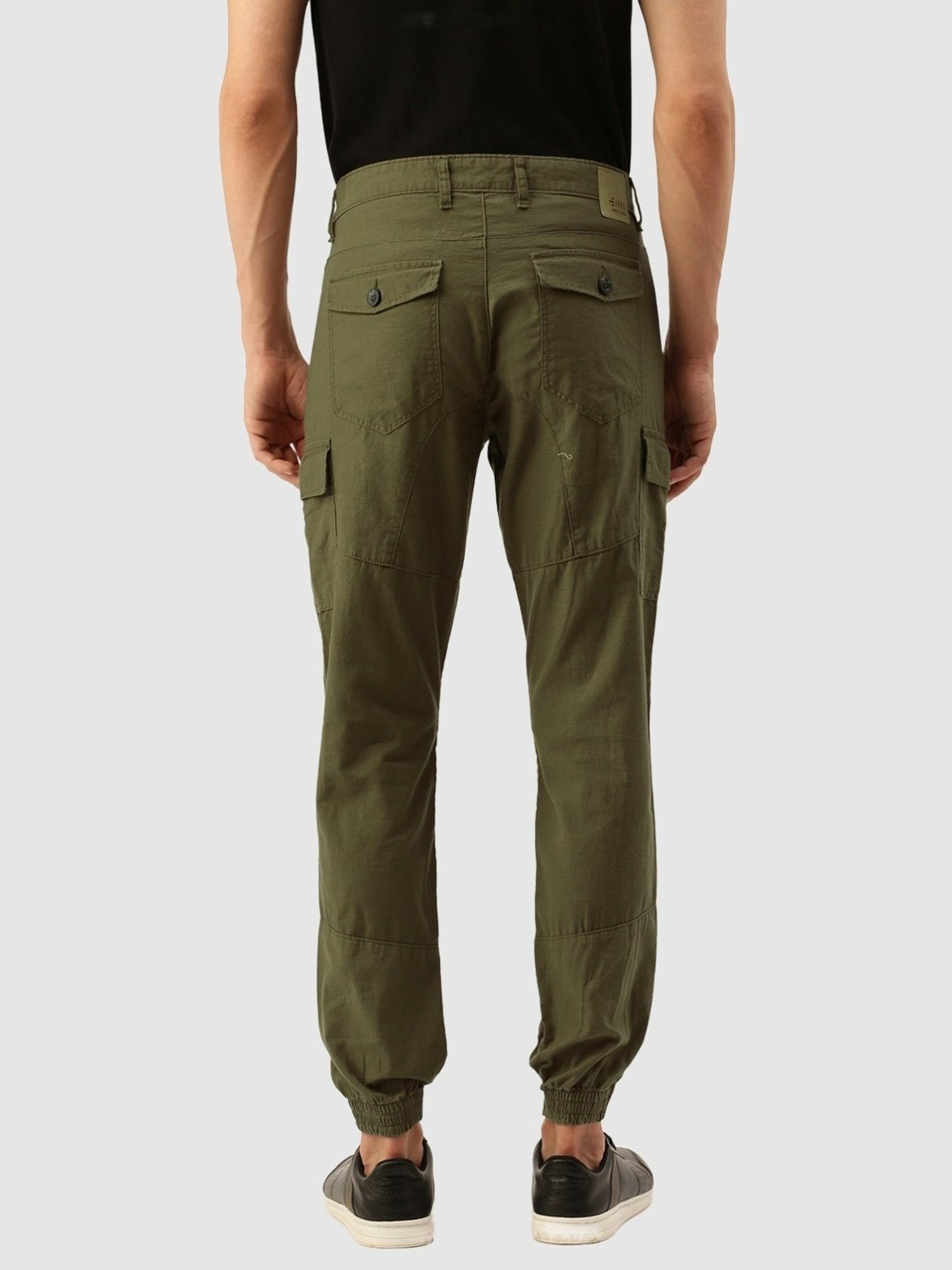 IVOC Olive Cotton Slim Fit Jogger Pants