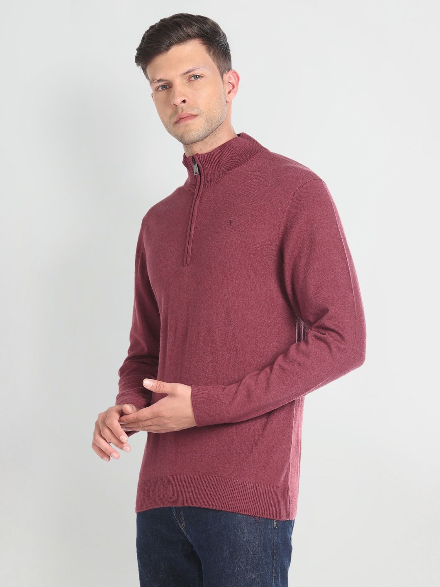 Arrow Wine Regular Fit Sweater