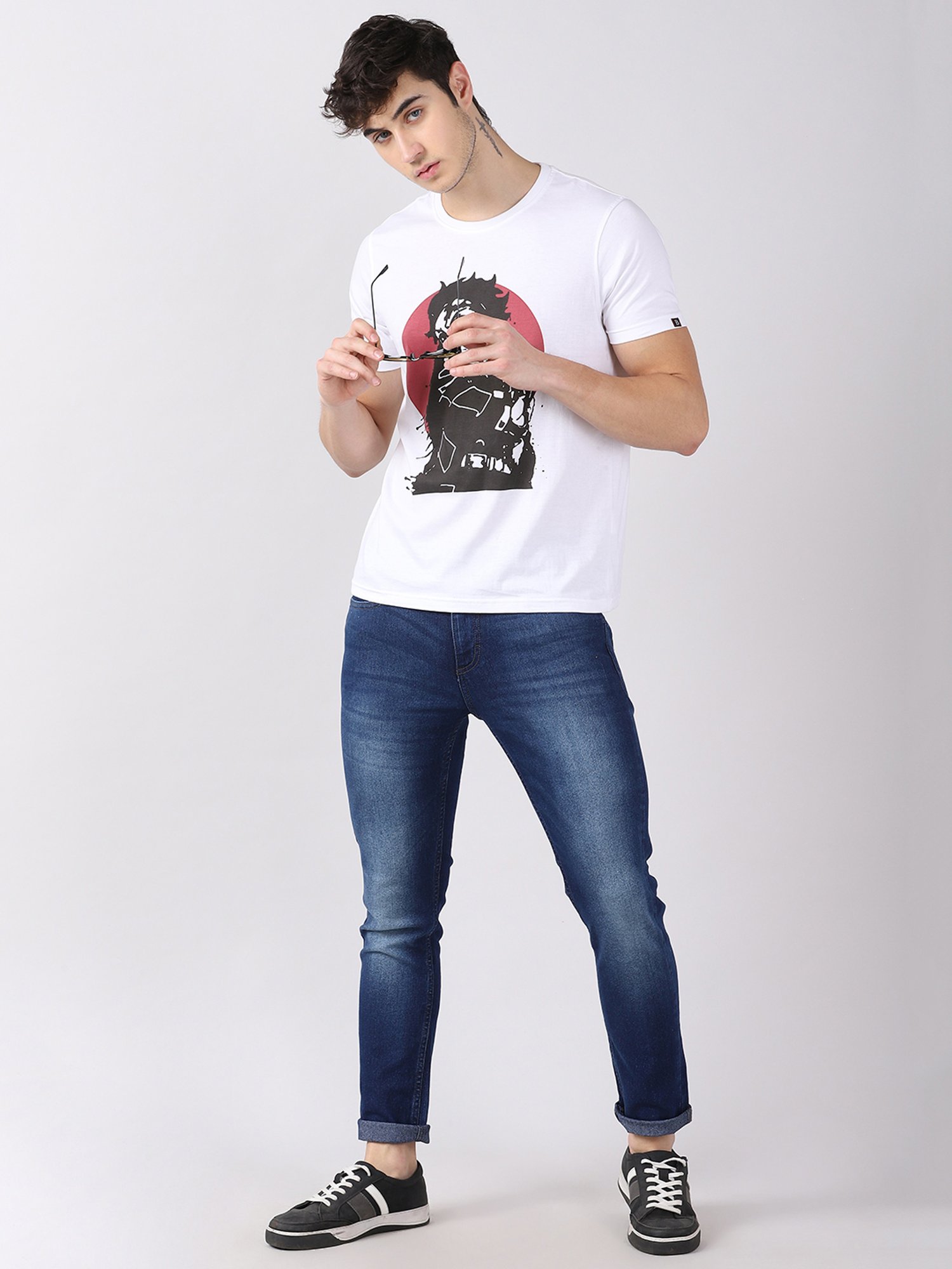 Bushirt White Cotton Crew T-Shirt