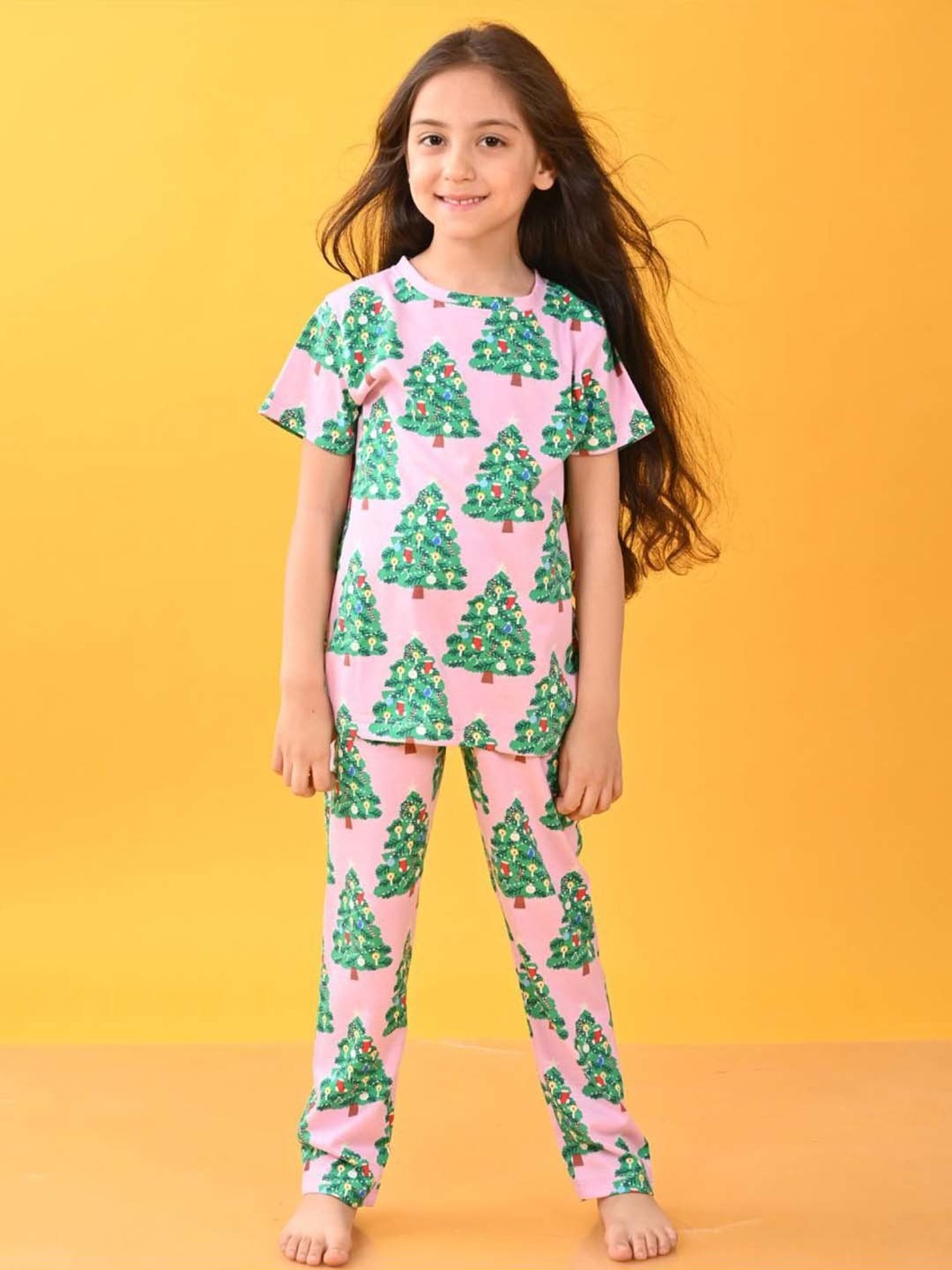 Anthrilo Kids Pink Cotton Printed T-Shirt & Short