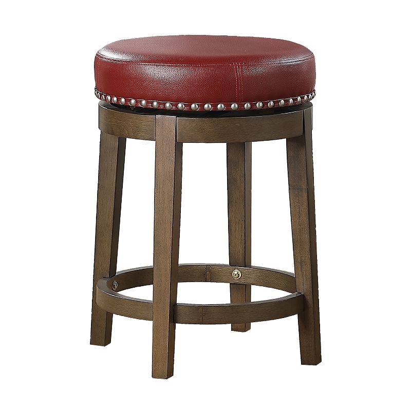 Lexicon Whitby 25 Inch Counter Height Round Swivel Seat Stool, Red (4 Pack)