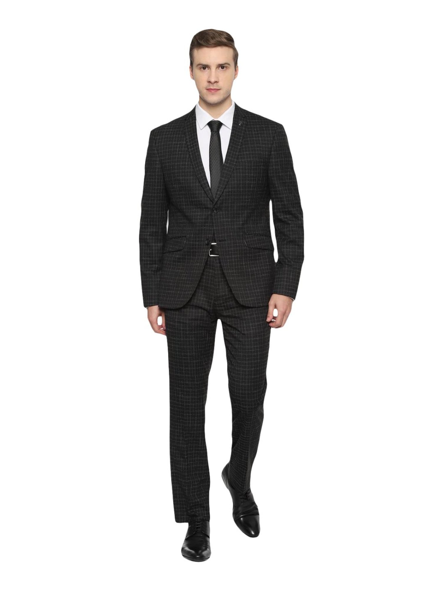 Raymond Brown  Slim Fit Printed Three Piece Suit