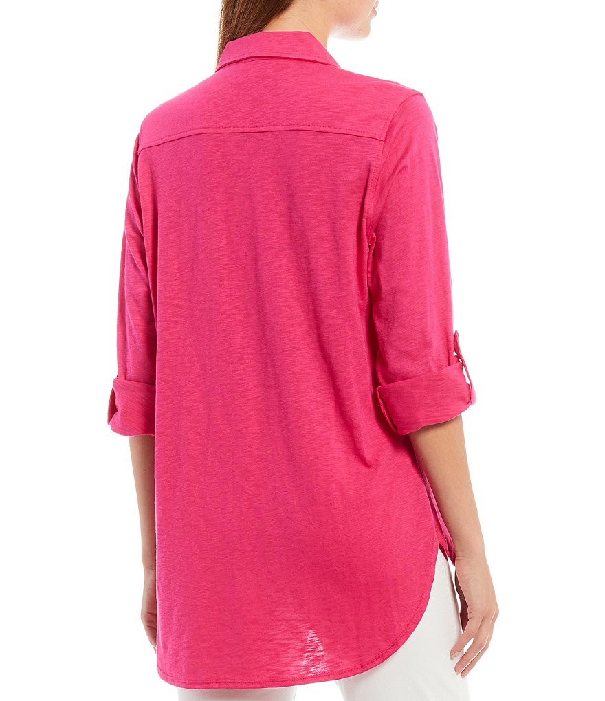 Calessa Floral Embroidered Round Neck Short Sleeve Tunic