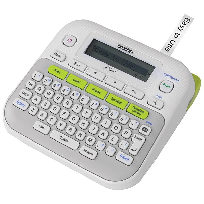Ptouch PTD210 EasytoUse Label Maker OneTouch Keys Multiple Font Styles 27 UserFriendly Templates White