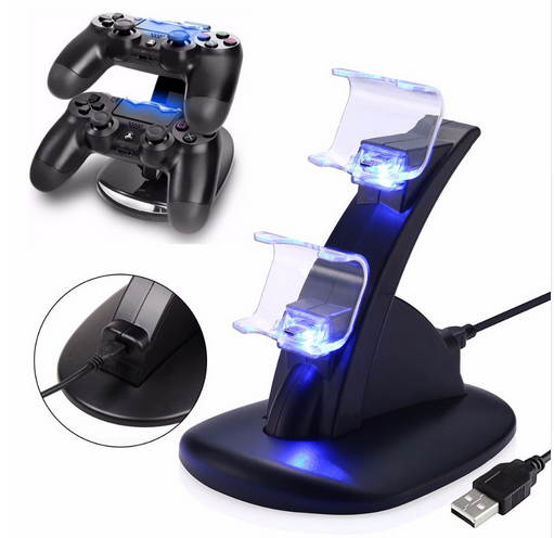 Dual LED Charger USB Fast Charging Dock Station Stand Charger for PS4 PlayStation4 Controller with a Charging Cable