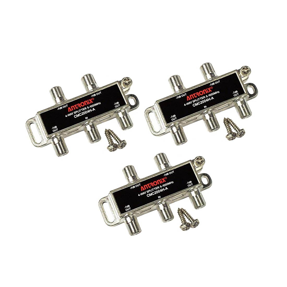 Antronix CMC2004H 4-Way- (3) Pack - Horizontal Splitter (4) 7db Ports 5-1002 MHz