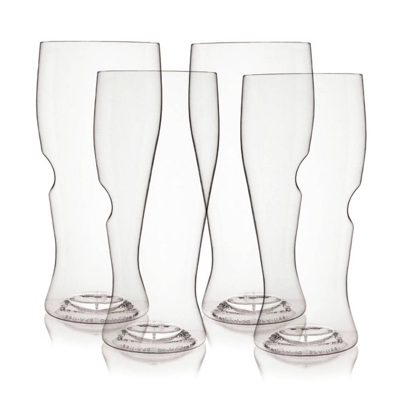 GoVino 16oz 4pk Plastic Pilsner Glasses