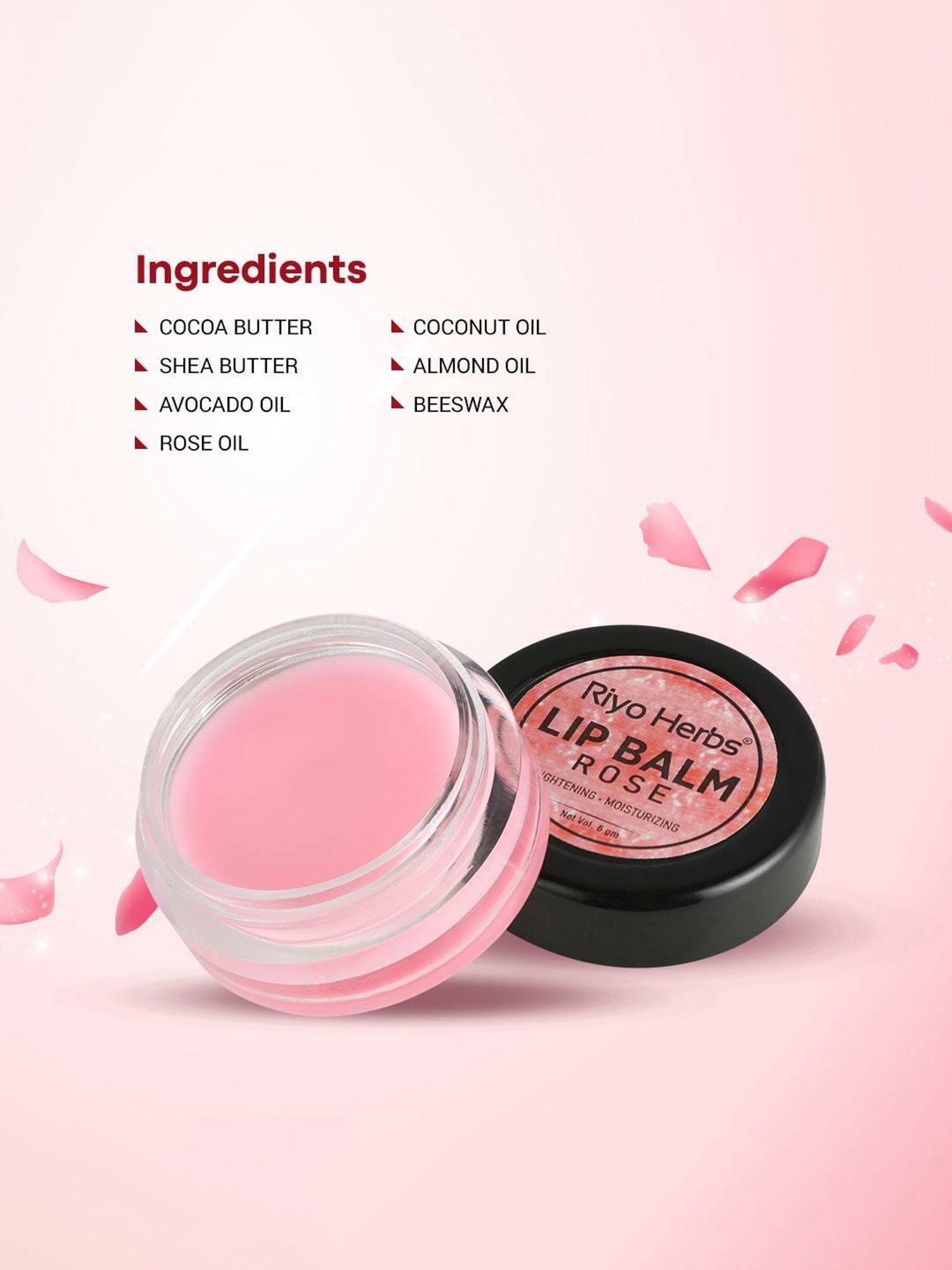 Riyo Herbs Rose Lip Balm - 6 gm