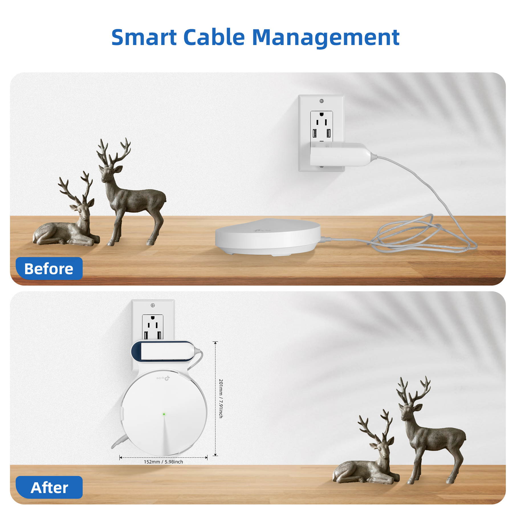 STANSTAR Wall Mount for TP-Link Deco M9 Plus Whole Home Mesh WiFi System, Sturdy Bracket Holder , Without Messy Wires(3Pack)