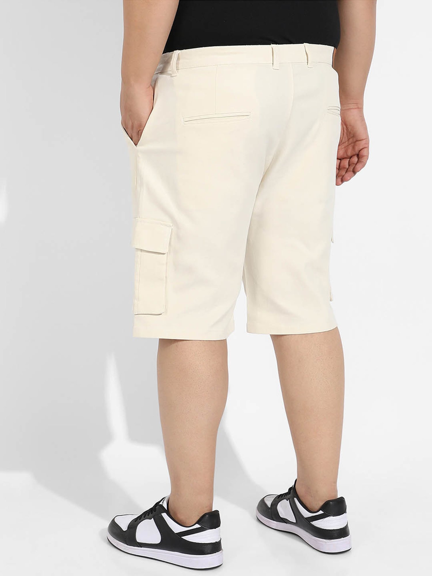 Instafab Plus Yellow Regular fit Plus Size Cargo Shorts
